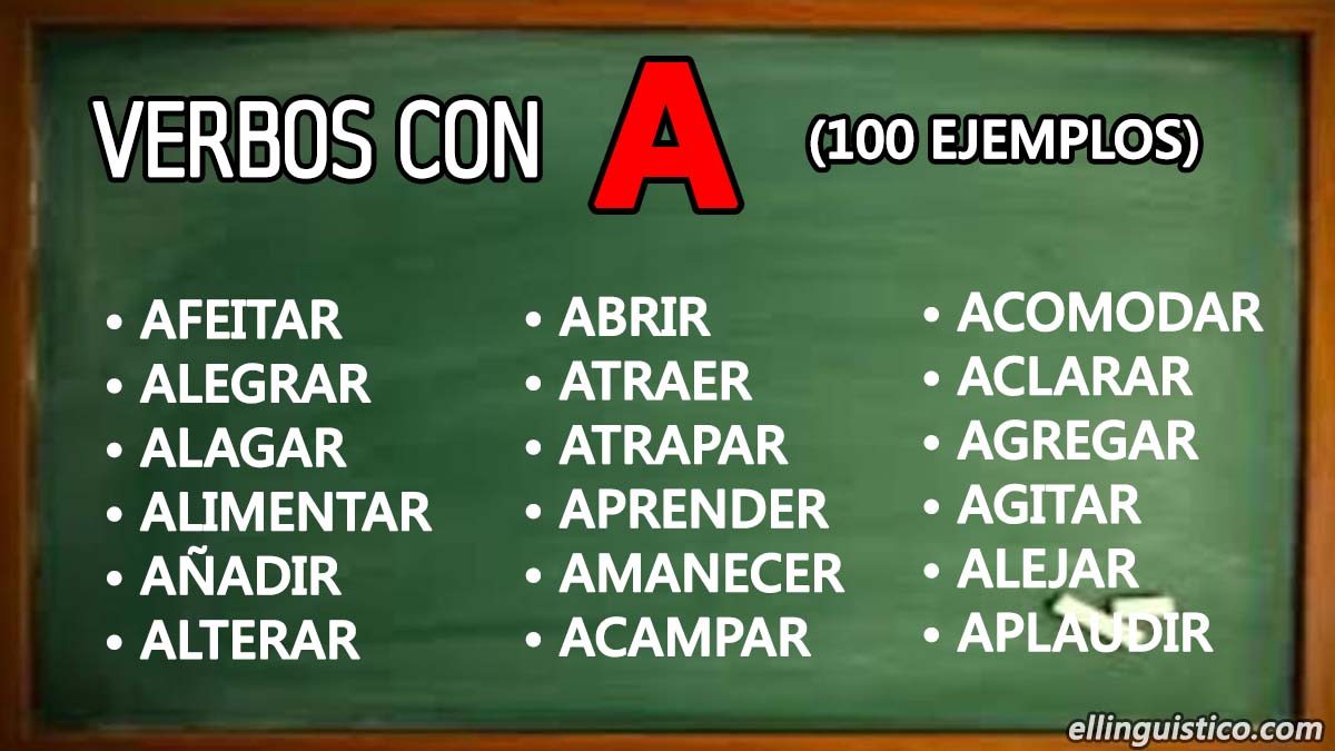 100 verbos en español que empiezan con "A"