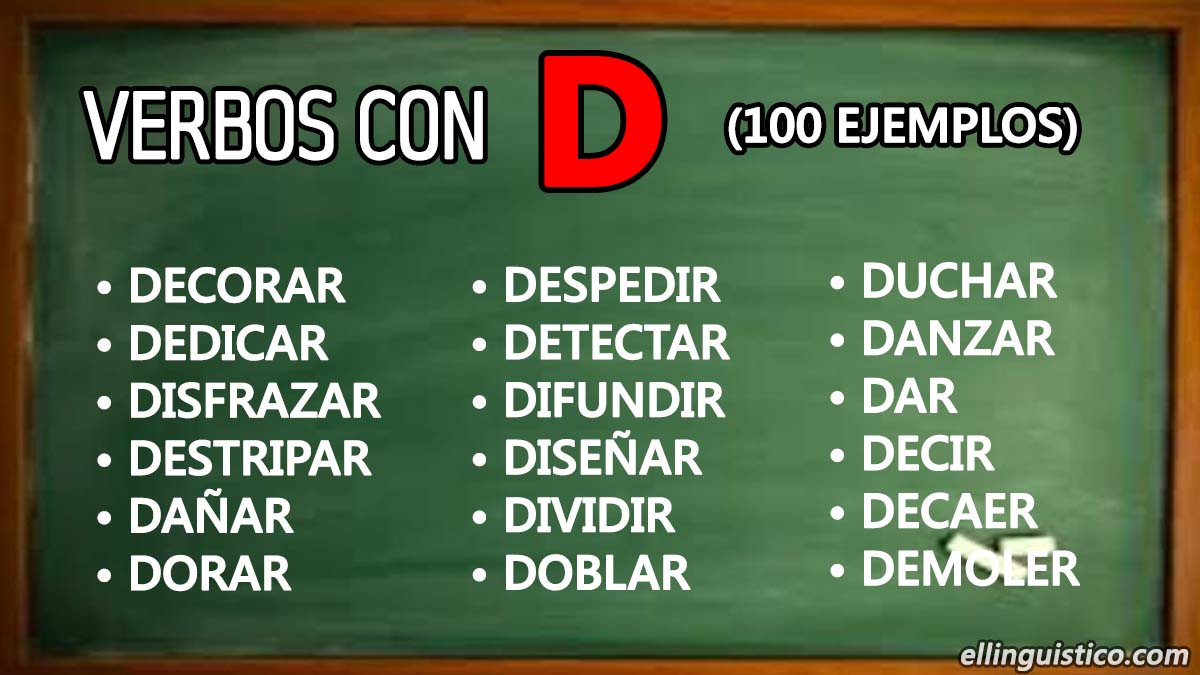 100 verbos en español que empiezan con "D"