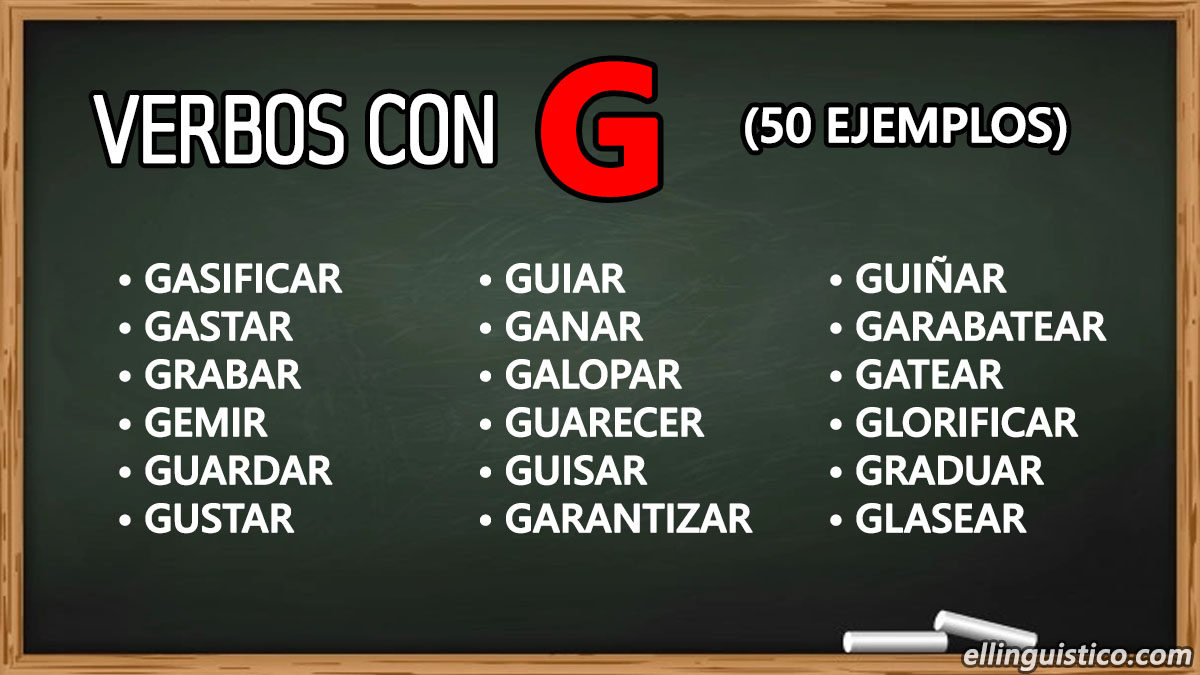 50 verbos en español que empiezan con "G"