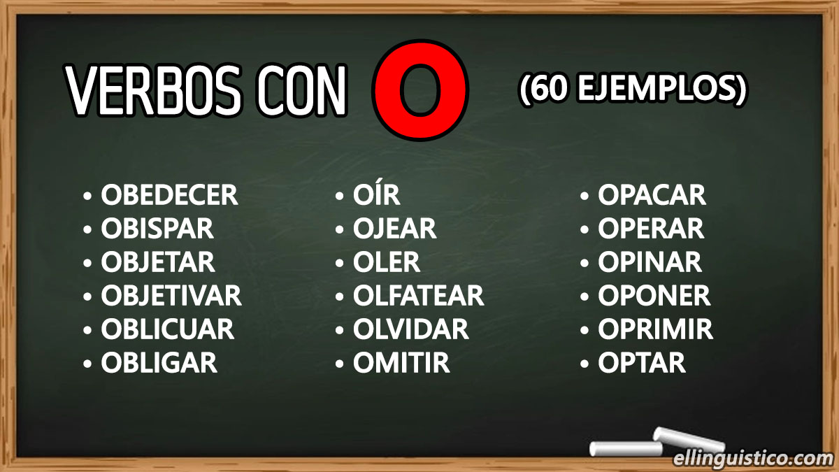 60 verbos en español que empiezan con "O"
