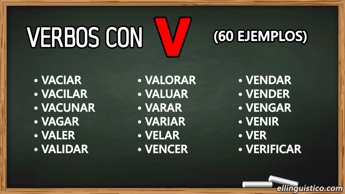 60 verbos en español que empiezan con "V"